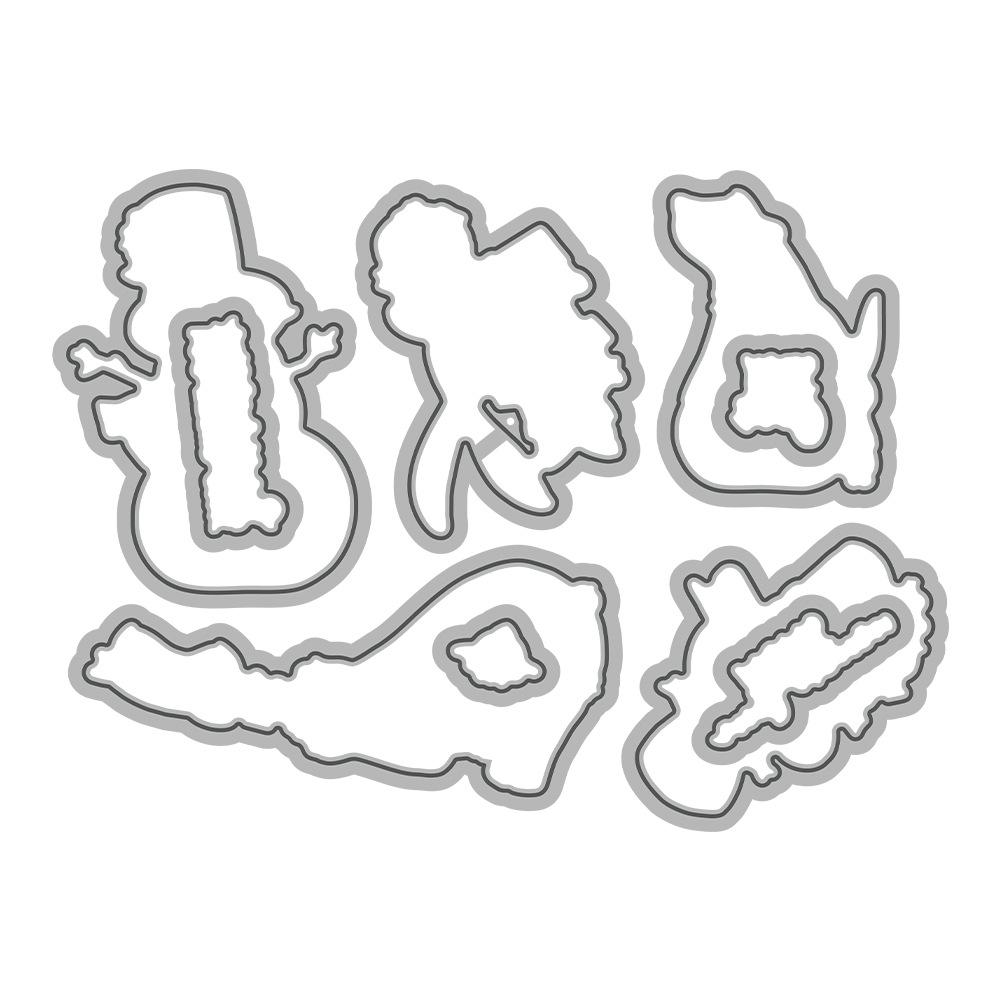 Christmas Polar Bear Silicone Stamp & Metal Embossing Die for Handmade Cards