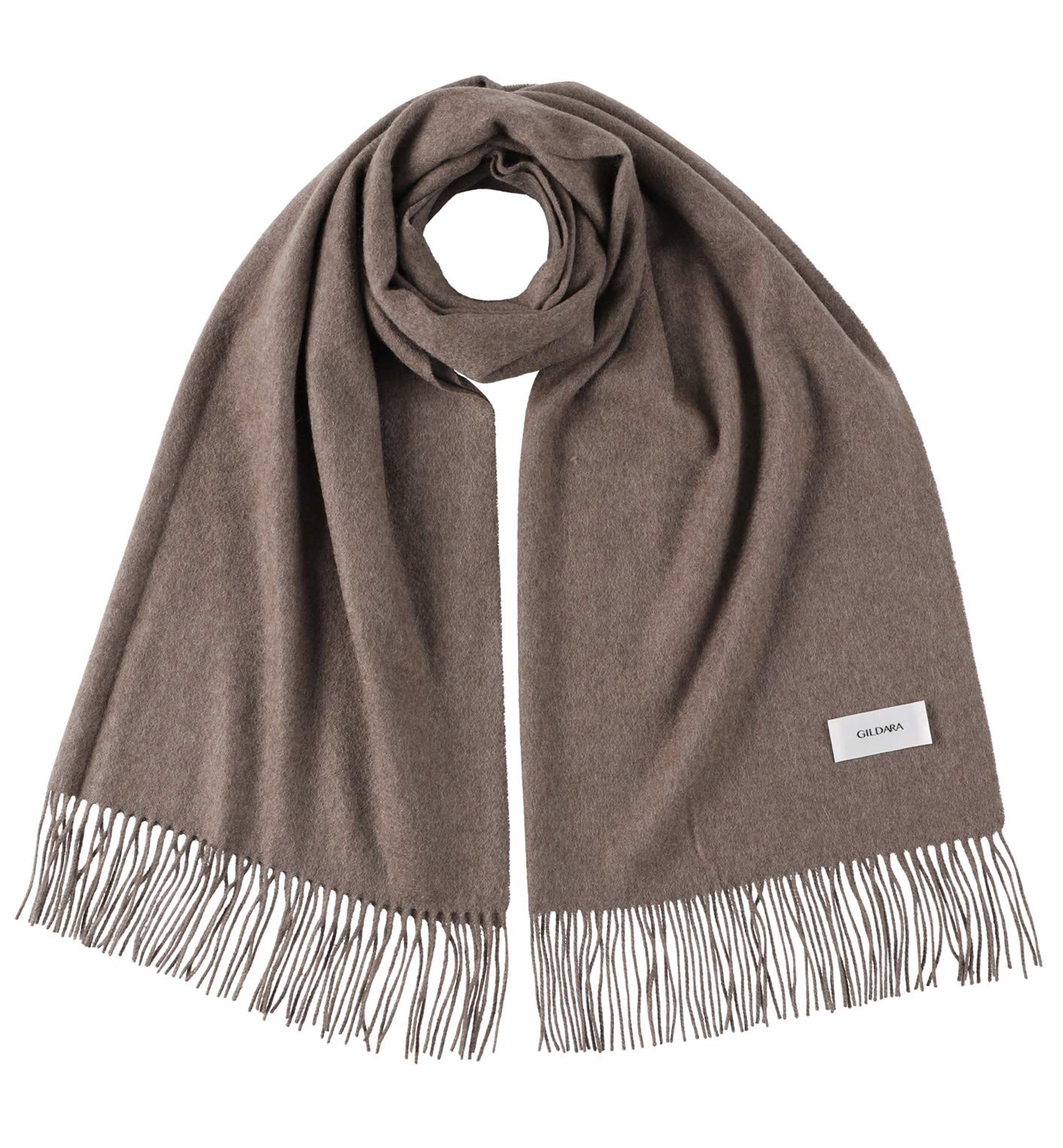 

GILDARA FT70 Premium Cashmere Basic Wave Cashmere Solid and Scarf 100% Stole, Large, Color, Women s Men s (Mocha (F202))