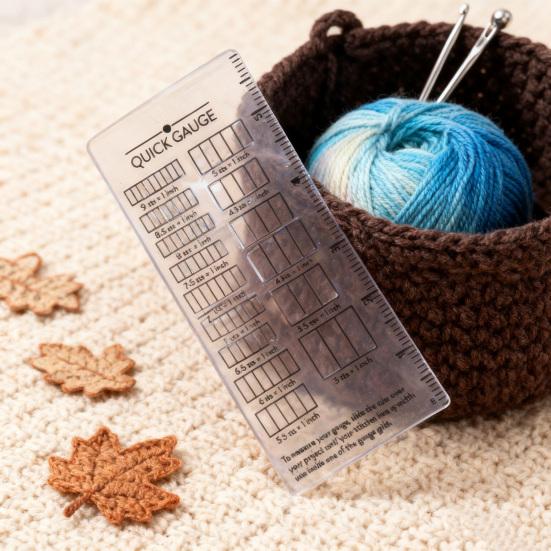 Quick Knitted Measuring Ruler Double-Sided Scale Stitch Calculator Needle Gauges Knitting Tool Measurement Accuracy Gauge