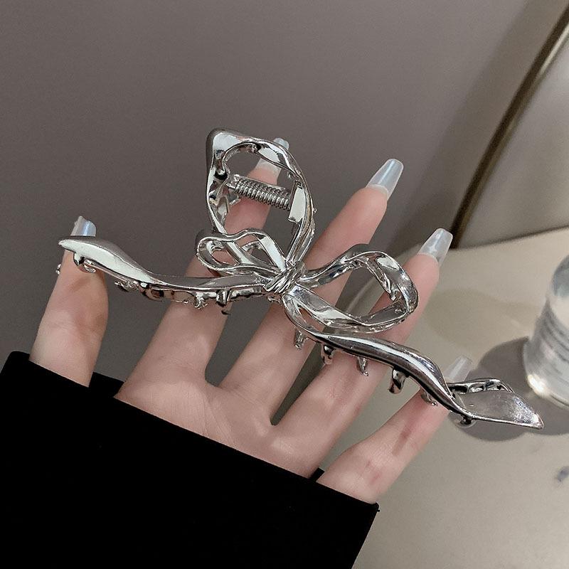 High-End Metal Shark Hair Clip - Elegant Hairpin Bow Accessory