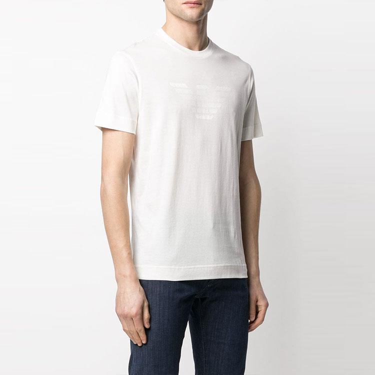 Emporio Armani Logo Print Short Sleeve T-Shirt Men tops White 3K1TE61-JSHZ-0101