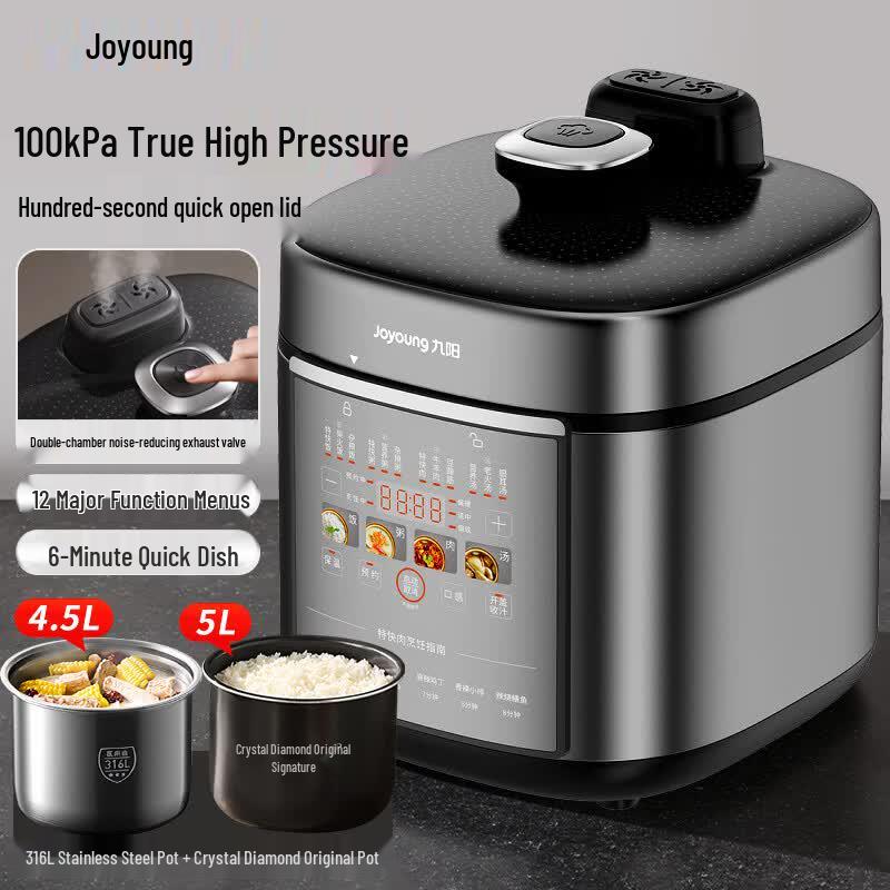 Joyoung 5L Multi-Function Electric Pressure Cooker with 316L Dual Pots CN plug (adapter included)