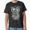 The Lovers Old School Neo Traditional Roses Kissing Skeletons Classic T Shirt Vintage Stretched Versatile Streetwear