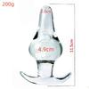 Anal Training Stimulation Glass Anal Plugs Sex Toys for Girl Gay Masturbation SM  Diameter4.4-4.9CM Medium Size