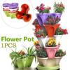 1PC Stackable Plastic Flower Pot Planter Plant Vase Holder Nursery Pots 5 Colors Home Garden Balcony Plant Pot Decoration 2024 LS