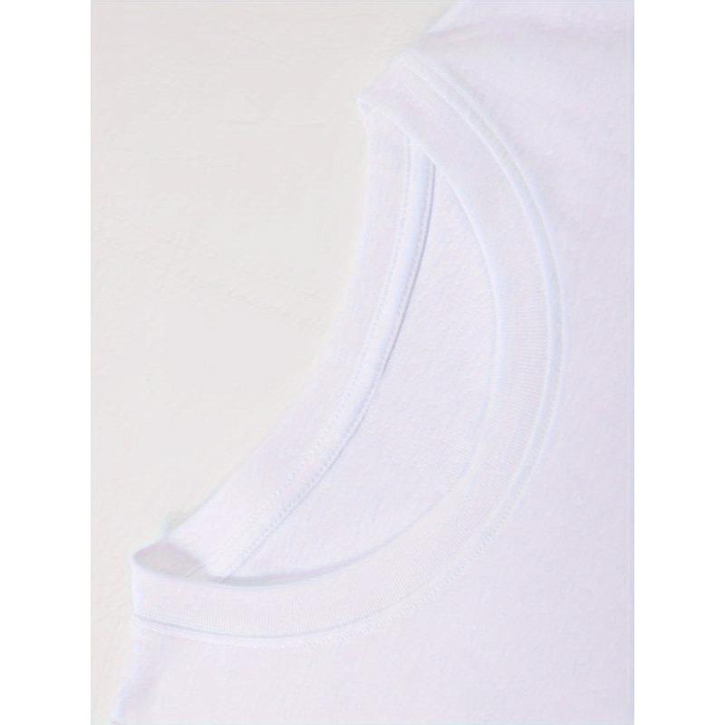 European sizes Plus-size Men'S Fashion Print T-shirt | Pure, Breathable, Casual Sportswear, Crew Neck, Short Sleeve, Geometric Pattern