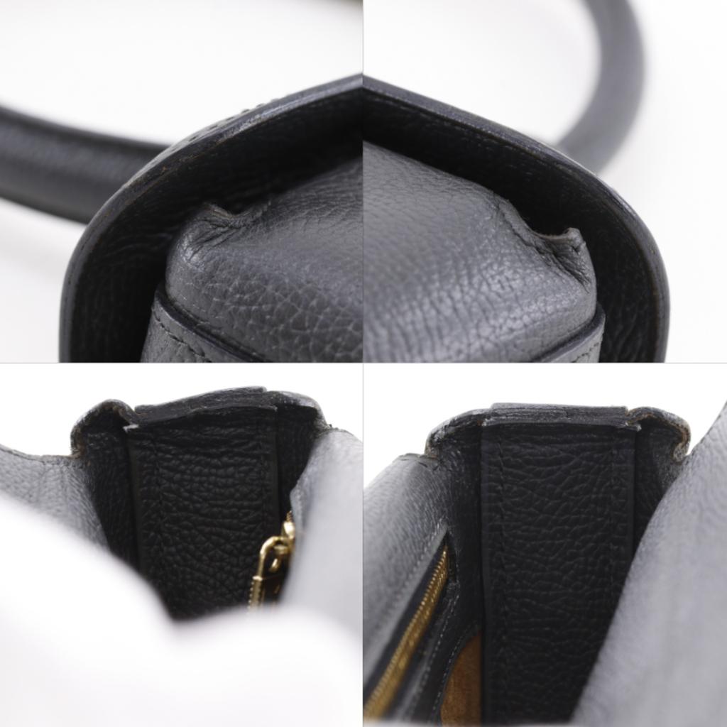 DELVAUX One Handle Handbag Gray Leather Women Used