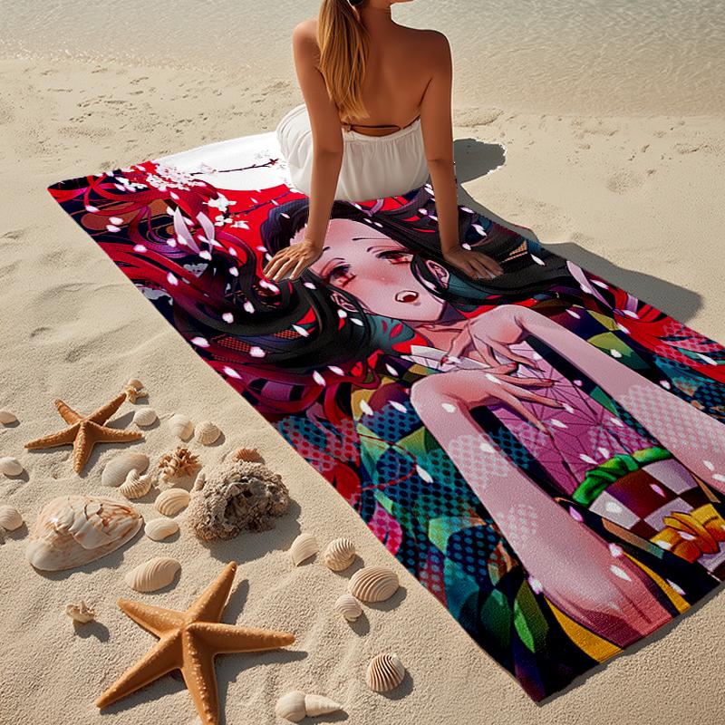 Vibrant Anime Characters Beach Towel, Super Soft Microfiber, Gift for Her/Him, Birthday, for Pool, Beach, Travel, Home Decor Fan gifts