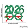 2026 Christmas Glasses with Creative Numbers - Funny Holiday Party Decor & New Year Photo Props Glitter Plastic Eyewear Frames