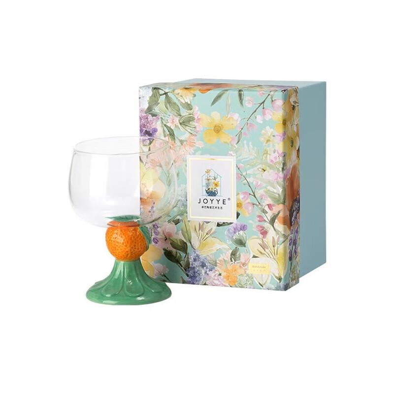 

JOYYE Vibrant Fruit Ceramic High-Stem Dessert Cup