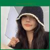 Trendy Fisherman Hat With Wide Brim And Color Blocking Design For Cold Weather Fashion