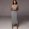 Women's summer new women's clothing contrasting color suspender sexy halter hip wrap slim fashion dress