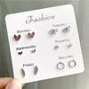 6Pairs Simple Cute Earrings Ear Studs for Outdoor Date Wear