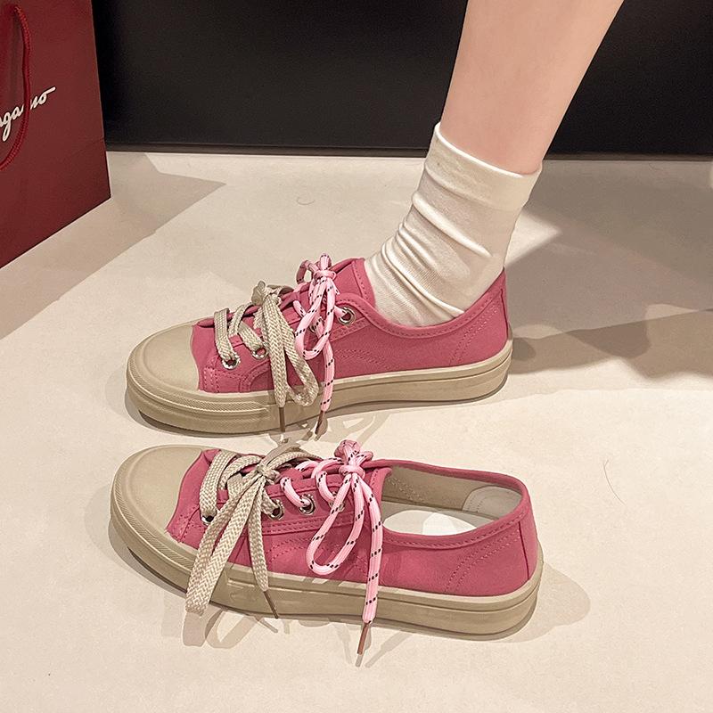 2025 Summer New Canvas Shoes Women's Platform Heightening Casual Sports Board Shoes Versatile White Shoes Flat Shoes