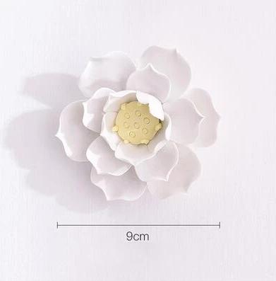 Modern Ceramic Fake Flower Wall Hanging Crafts Decoration Home Livingroom Wall Mural Ornaments Hotel Porch 1D Wall Sticker Art