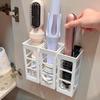 Curly Hair Curler Storage Box, Wall-Mounted Hair Care Tool Organizer, Compartmentalized Storage With No-Punching Design