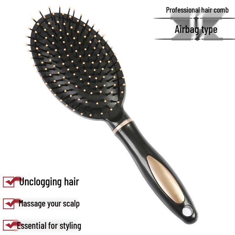 Anti-Static Airbag Massage Curly Hair Comb - Plastic Cushion & Rolling Design
