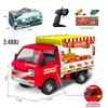 1/16 Remote Control Van Truck 2.4G 5CH Mini RC Car Children Toys Radion Controlled Ice Cream Trucks Transport Cars with Lights
