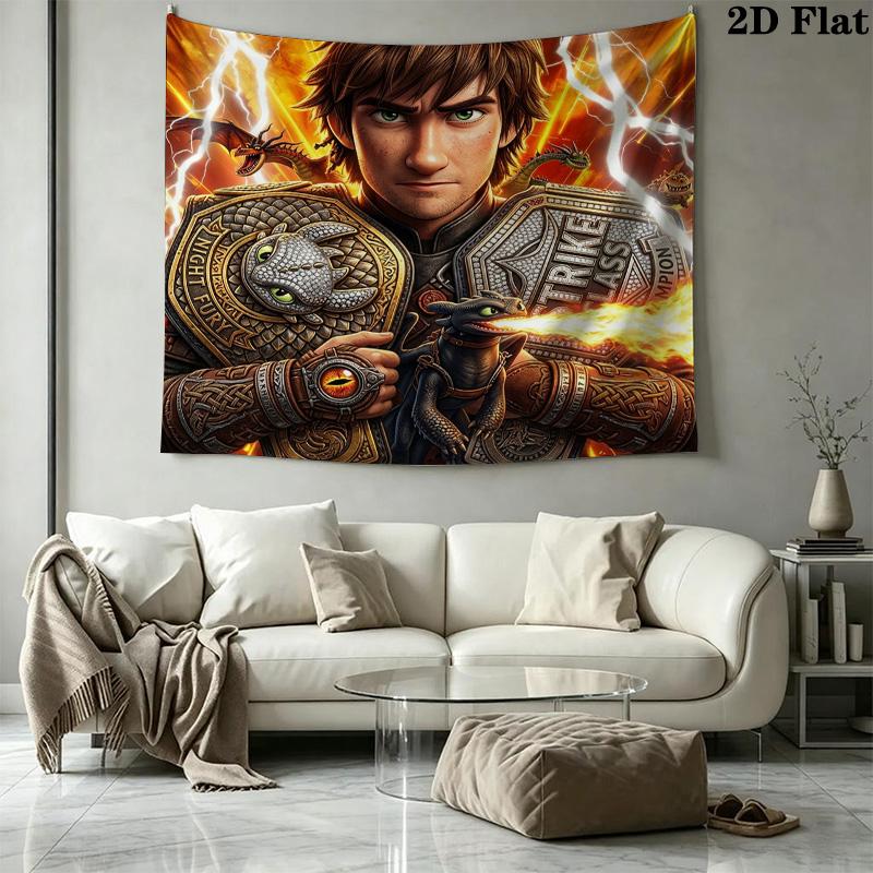 How Train Dragon Wall Tapestry Aesthetic Wall Hanging Printed Fabric Blanket Decorative Tapestries For Bedroom Living Room Home Decor