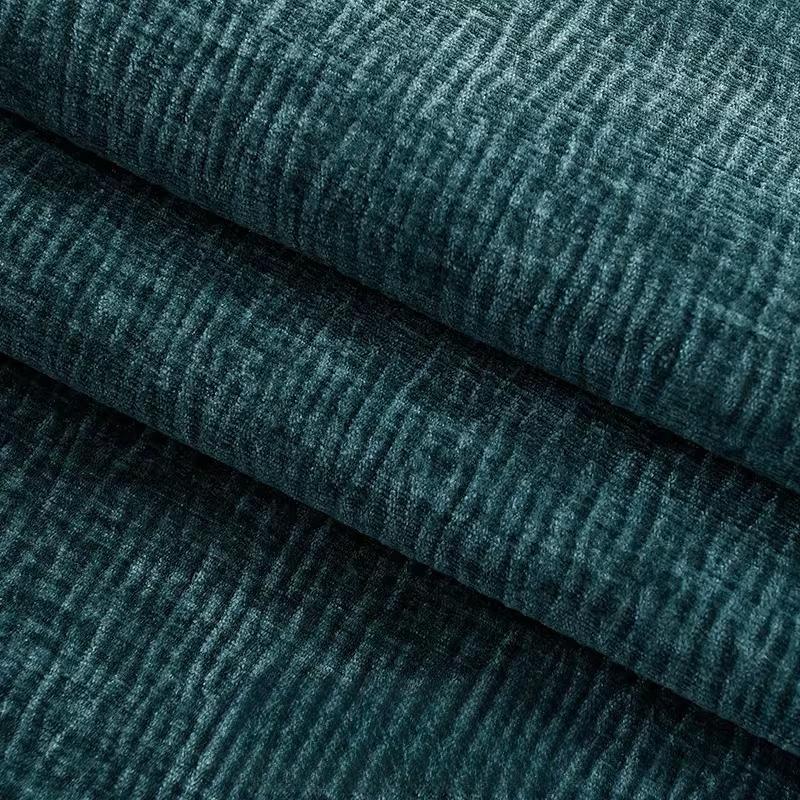 Thickened Plain Chenille Fabric Jacquard for Sewing Curtains Sofacovers Sewing Striped Pattern Textile Skin-friendly Textured