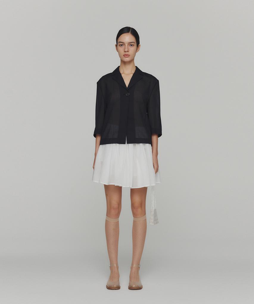 Amomento Cotton Shirring Banding Skorts_White