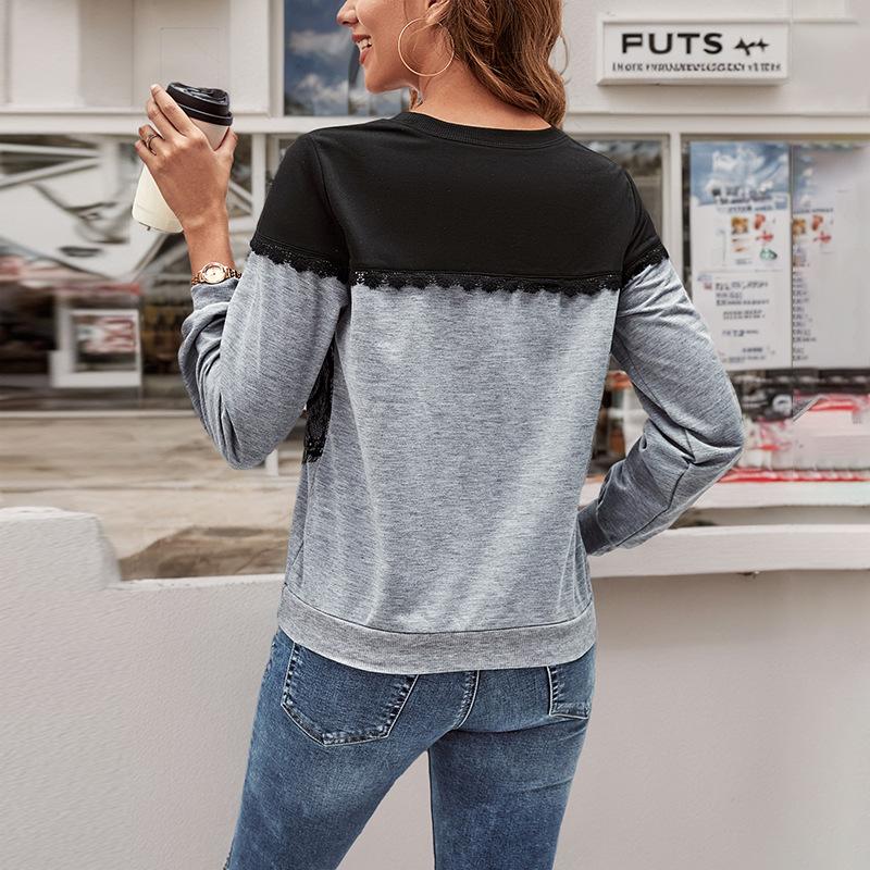 Casual Comfort and Versatility Fashion Women's Colorblocking Long-sleeved Sweater Women Autumn