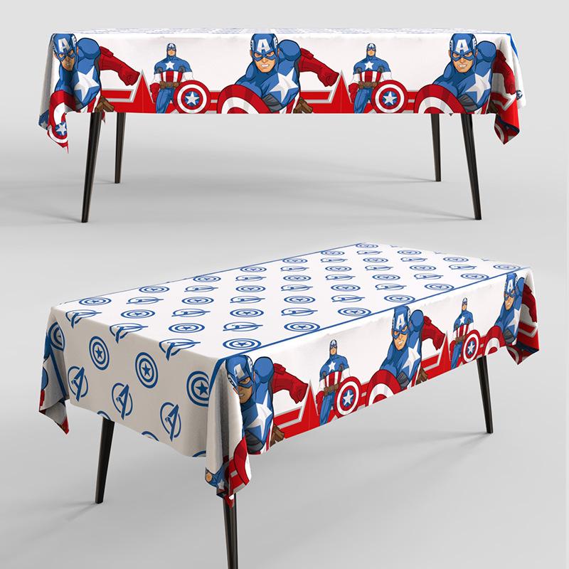 Disposable Tablecloth Cartoon Birthday Party Supplies Solid Color Picnic Table Cover Waterproof Oil-Proof Heavy Duty Rectangle Table Decor 6 Pack