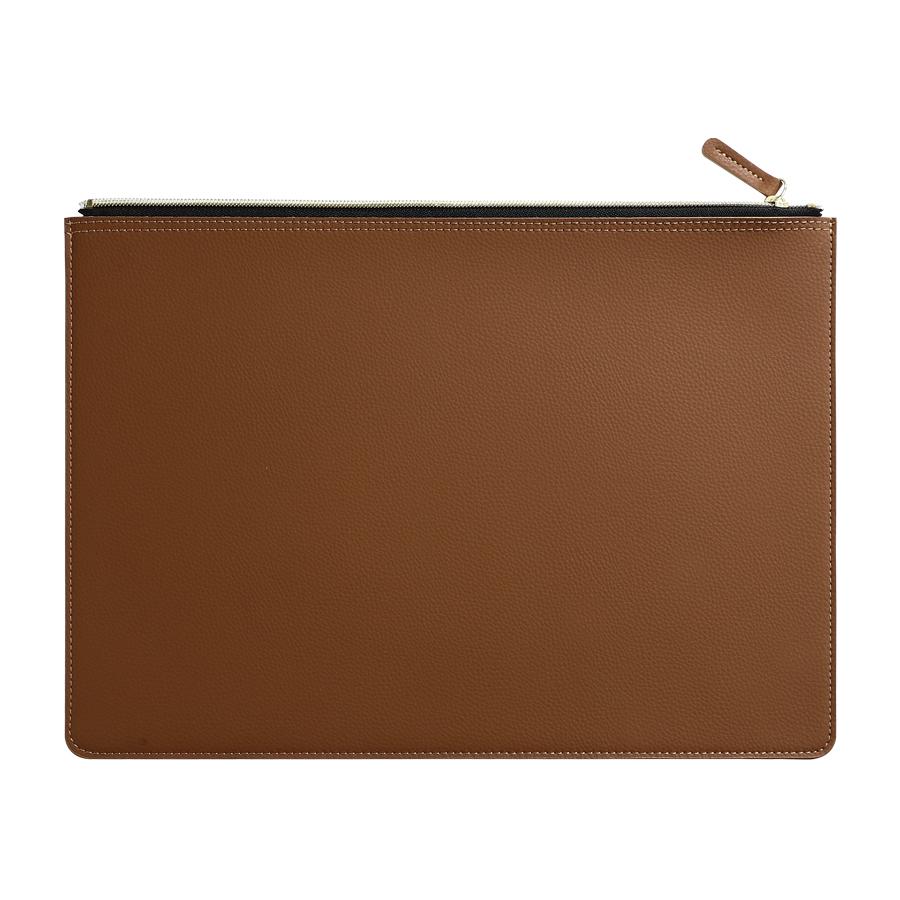 

A4PU Leather Zipper Bag, Portable Business Bag for Official Documents and Materials, Simple Invoice Storage, File Bag коричневый