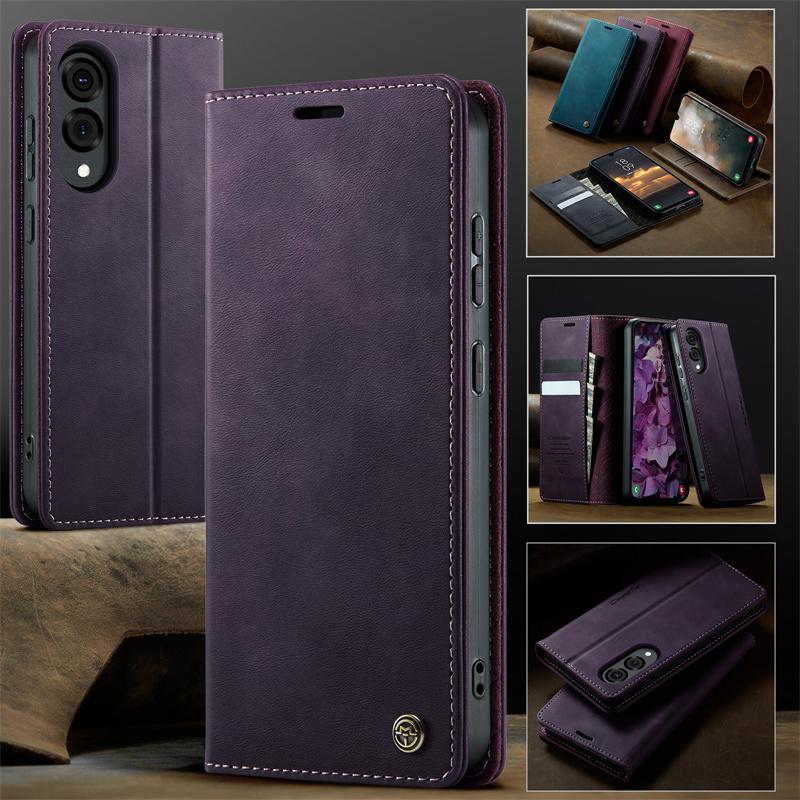 CaseMe Magnetic Flip Leather Phone Case for Samsung Galaxy S26 Plus S25 Edge S24 FE S23 S22 S21 Ultra A17 Wallet Card Cover Etui
