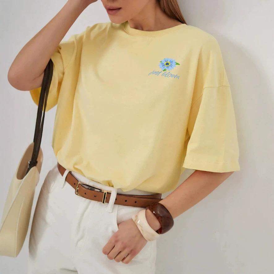 Cotton American short-sleeved t-shirt men s and women s loose top S