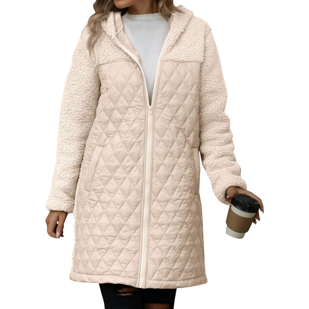 Women's  And Winter Loose Hooded Zippered Plush Coat