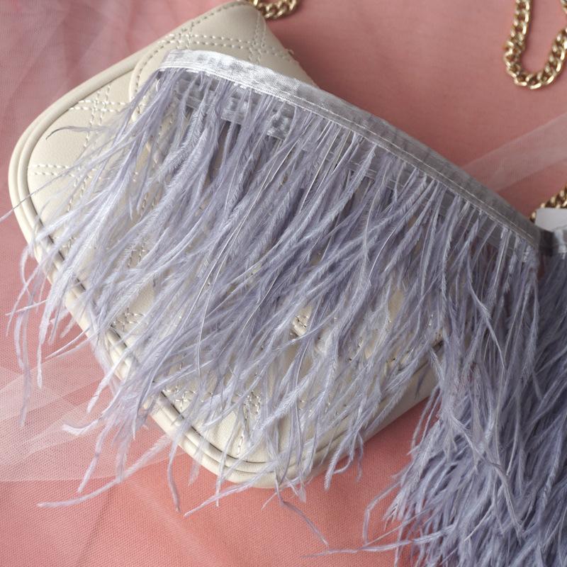 Feather Cloth Strip 10-15Cm Ostrich Hair Cloth Edge Dress Latin Dance Dress Skirt Decoration Clothing Accessories Lace