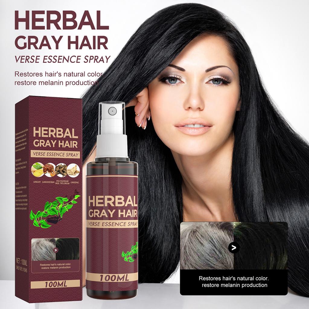 100ml Haarverdunklungsspray Gegen graues Haar Kräuterserum Haare schwarz färben Reduziert graues Haar Kopfhautpflege-Spray