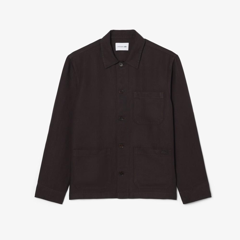 [lacoste] Men's Linen Blend Multi-Pocket Shacket CH5993-56G3LA