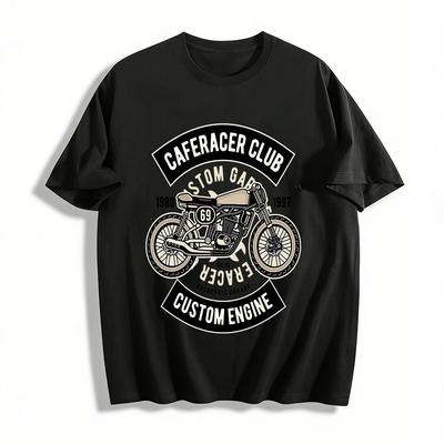 Vintage Caferacer Club Motorcycle Graphic Tee For Bike Enthusiasts Pure Cotton T-shirt