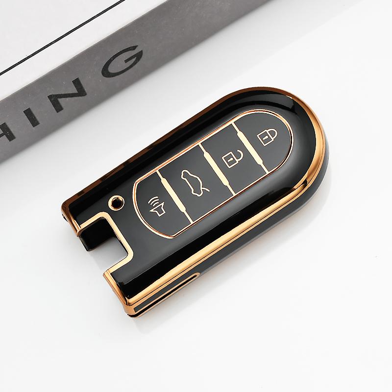 Soft Gold Edge TPU Car Remote Key Cover Case Shell Fob for Toyota Rush Daihatsu Tanto LA600S LA800S LA610S LA150S Perodua Key Protector Accessor