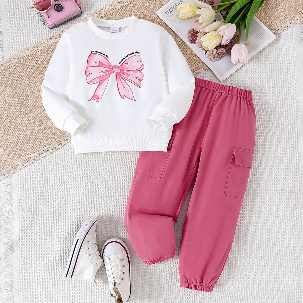 Kids Casual Long-Sleeve Set, Comfortable Daily Wear Outfits