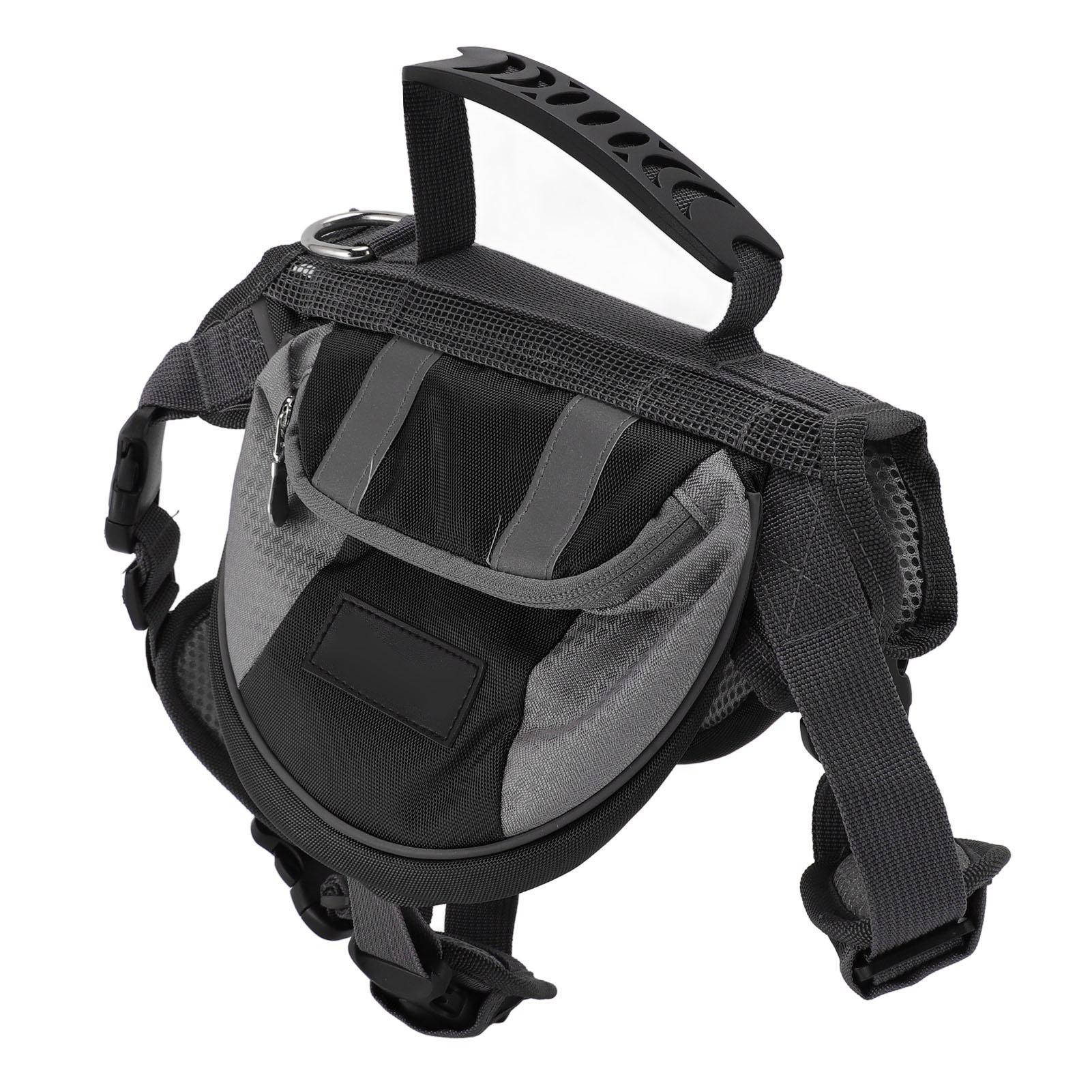 

Dog Backpack Saddle Bag with Reflective Stripe Large Capacity Multifunction Dog Harness Saddlebag for Camping Travel чёрный