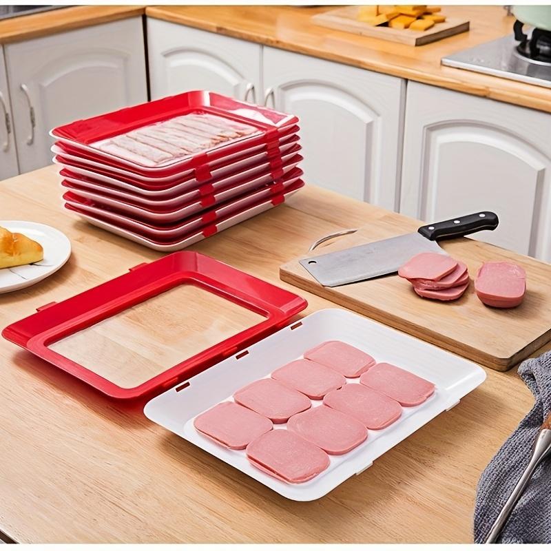 Food Preservation Tray Reusable Stackable Meat Storage Safety Plastic Food Refrigerator Storage Tray Keep Food Fresh Tray Tool