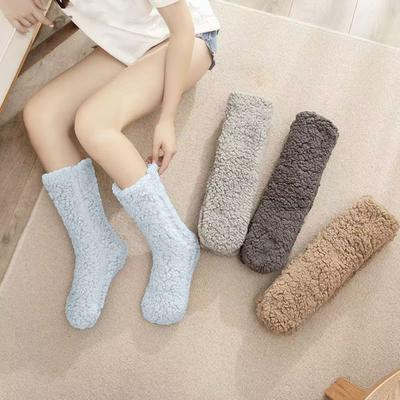 Thickened Winter Thermal Cashmere Socks for Women Cozy Soft Floor Socks Velvet Carpet Sleep Socks Anti-Slip Warm Slipper Socks