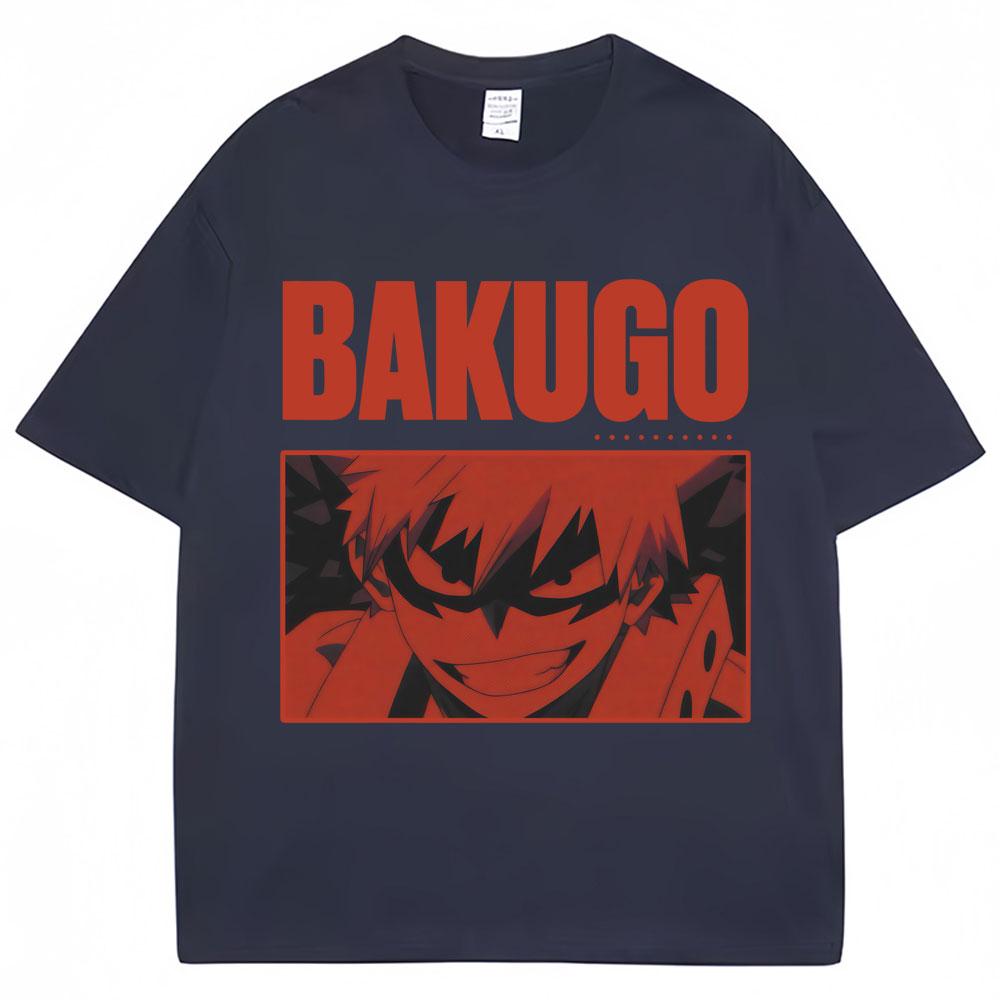 Katsuki Bakugo My Hero Academia Graphic Tshirt 2026 Summer Retro Harajuku Luxury Mens Womens Cotton Casual Oversized Tshirt M