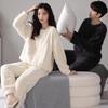 Luddig Långärmad Loungewear för Män och Matchande Par Topp och Byxor Rund Varm och Perfekt som en Julklapp för Höst och Vinter D.IIZOO