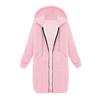 Plus Size Solid Color Casual Thicken Hooded Women Zip Up Long Sweater Coat
