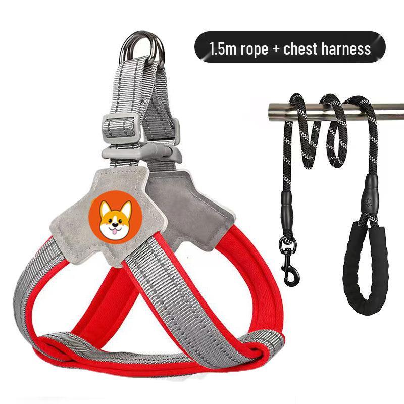 Breathable Vest-Style Dog Harness and Leash for Small To Medium Breeds Like Shiba Inu, Corgi, and Teddy