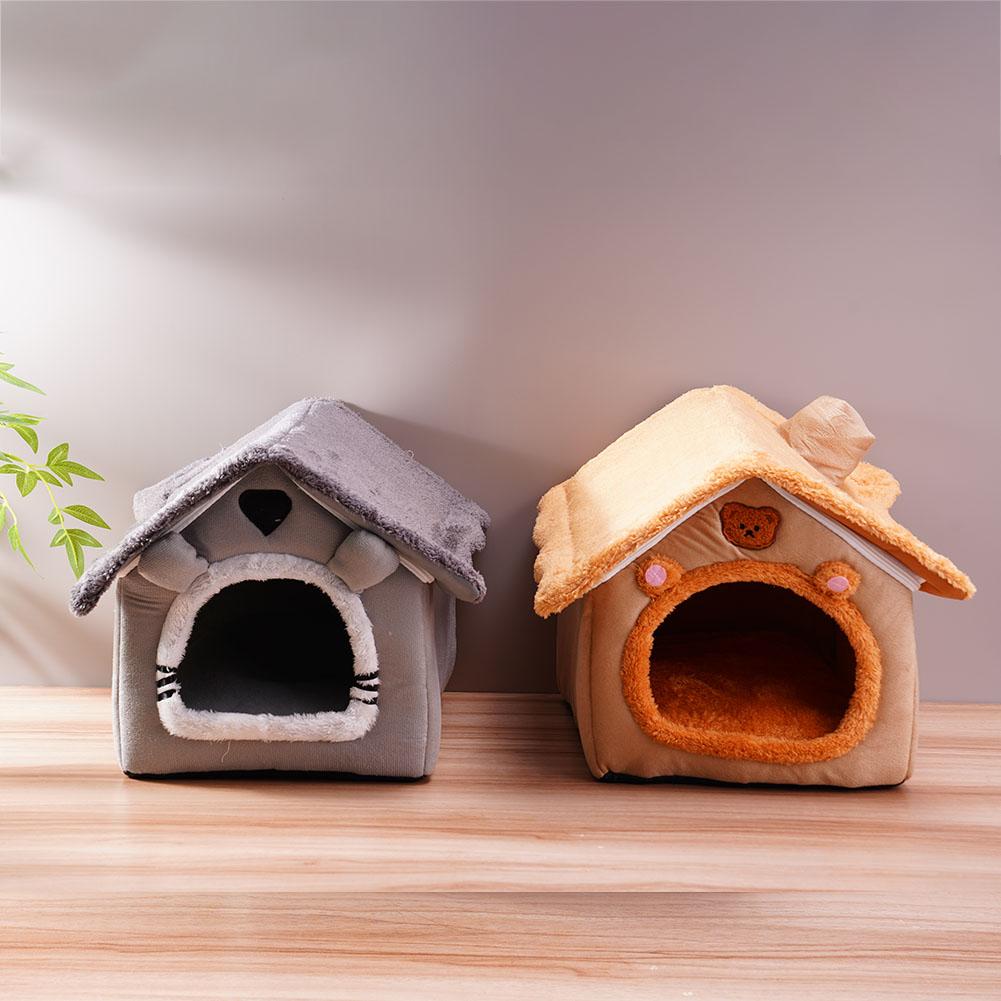 Detachable and Washable Pet House Cat House Puppy Cave Sofa Pet Bed House for  Small Dogs and Small and Medium Cat Skeeping Warm
