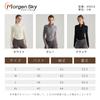 MORGEN SKY Long Sleeve High Half Thumb Side Stylish Long Sleeve Pullover CX082 Women's Sportswear/Yoga Top, Shirt, Neck, Zip, Holes, Drawstring,