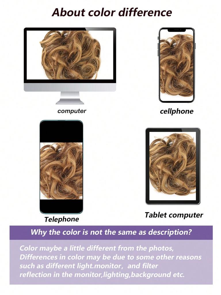 Synthetic Chignon Messy Bun Claw Clip In Hair Piece Wavy Curly Hair Bun Ponytail Extensions Scrunchie Hairpieces for Women