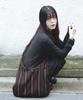 MIHEV Reversible Striped Hobo Bag Deep Brown