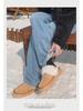 Women's High-Waist Wide-Leg Jeans with Velvet Lining - Autumn/Winter Slim Fit, Thick, and Warm Straight Trousers