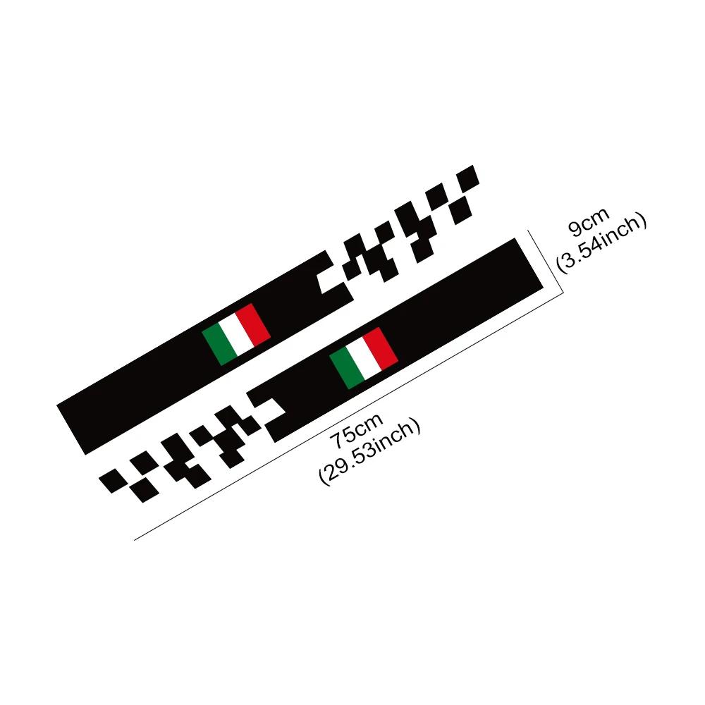 2Pcs Car Door Side Stickers For Fiat 500 Waterproof Vinyl Film Decoration PVC Decals Auto Styling Exterior Car Accessories